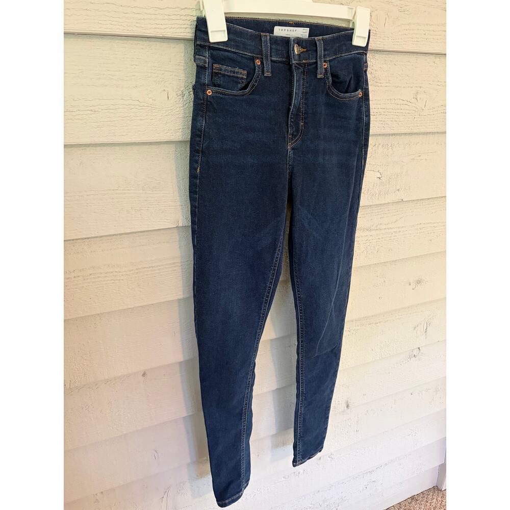 Topshop Jamie High Waist Skinny Jeans Dark Wash Size 26 - Picture 3 of 6